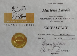 Marlène Lavoie - diplome-manicure