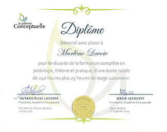 Marlène Lavoie - diplome-podologie