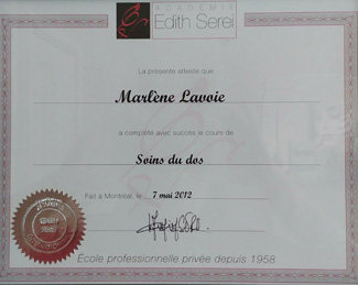 Marlène Lavoie - diplome-soins-du-dos